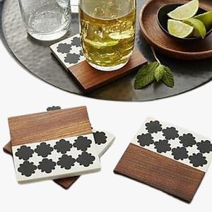 Posavasos Cuadrados de Madera y Resina Epoxi de Lujo Moderno al por Mayor, Aislantes del Calor para Té - Product Image 6