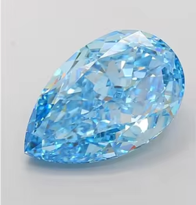 Anillo de Compromiso de Diamante Cultivado en Laboratorio CVD, Corte Excelente, Color Azul Pera, VVS2, Certificado IGI, 10 Quilates, Venta al Por Mayor, Proveedor de Joyería Fina - Product Image 2