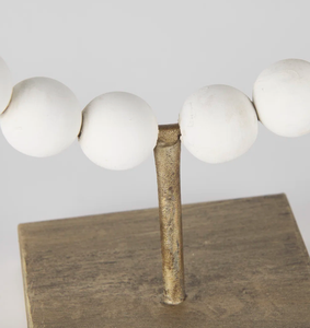 Sculpture décorative en perles de bois avec base métallique, centre de table créatif, ornement d'intérieur, décoration artistique, vente en gros - Product Image 5