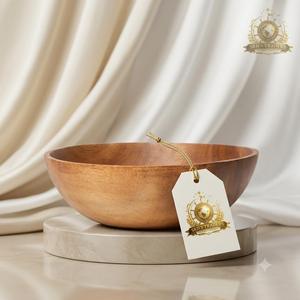 Grand saladier rond en bois naturel, fait main, pour servir les fruits, vaisselle de cuisine, centre de table en bois - Product Image 5