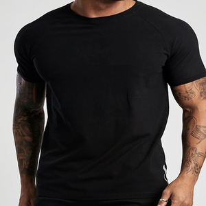 <b>100</b>% <b>Polyester</b> Regular Fit Black Knitted T-<b>shirt</b> Short Sleeve O-Neck Breathable Gym Wear Men's Solid Color Custom Printed Top - Product Image 6