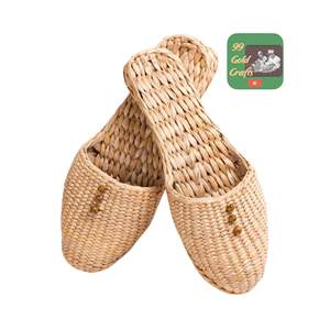 Direct Factory Source Handmade Seagrass <b>Slippers</b> Water Hyacinth Fiber Japan Market Anti-Slip Sole Breathable 50pairs/Carton - Product Image 5