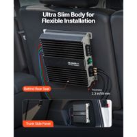 800W RMS MAX Monoblok Araç Ses Amplifikatörü 12V 1 Kanallı D Sınıfı Uzaktan Kumandalı Subwoofer Seviye Kontrolü ile Kararlı 1/2/4 Ohm