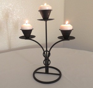 Handmade <b>Black</b> Iron Candle Stand Premium Decorative Metal <b>Candlestick</b> Holder for Hotel Restaurant Home Decor Candle Stand - Product Image 1
