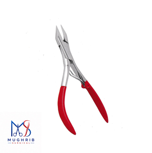 Pince à ongles incarnés ergonomique avec poignées articulées, ressort unique, revêtement en poudre rouge partiel, acier inoxydable durable, mâchoires larges - Product Image 2