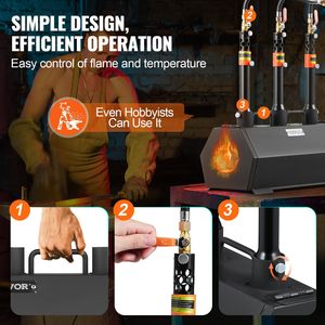 Fucina a Gas Portatile a 3 Bruciatori, Grande Capacità, per Ferratura, 2600 Fahrenheit, Attrezzatura per Fabbri e Oreficeria - Product Image 5
