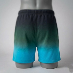 Shorts dégradés noirs pour hommes, cordon de serrage, taille élastique, décontractés, athlétiques, streetwear stylé, personnalisables OEM ODM - Product Image 3