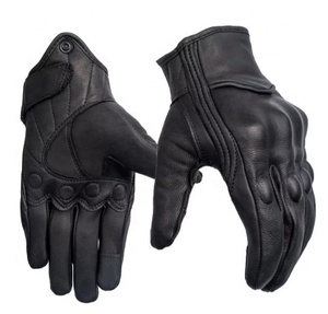 Gants de moto classiques de haute qualité en cuir avec curseurs de paume de protection des articulations imperméables pour le cyclisme de sports de plein air - Product Image 4