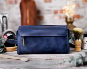 Sac de voyage pour homme en cuir véritable, trousse de toilette à double fermeture éclair avec logo, LTB-0134, grande capacité, sac de toilette suspendu - Product Image 6