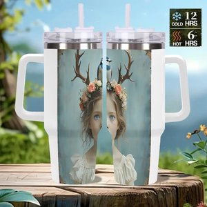 Custom <b>Insulated</b> Tumbler 40oz Personalized Gift for Retirement Party Favors Stainless Steel <b>Mug</b> with Handle - Product Image 2