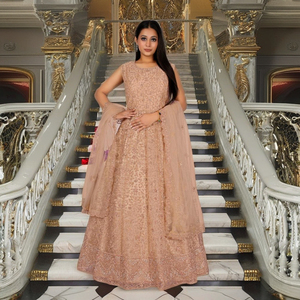 Vestido de Fiesta de Diseño Vintage, Sólido, Transpirable, Bordado, con Redes, Elegante, Largo hasta el Suelo, Silueta Natural - Product Image 1