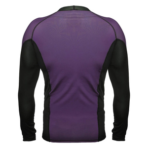 Haut de compression à manches longues pour entraînement hardcore, violet et noir, séchage rapide, pour MMA, unisexe adulte - Product Image 3