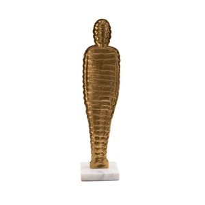 Escultura de Momia Dorada, Figura Decorativa de 20.75 Pulgadas de Alto, Hecha a Mano, Decoración Artística para Mesa de Salón - Product Image 3