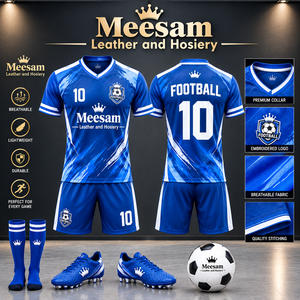 Ensemble de maillots de football personnalisés sublimés pour hommes, col en V, manches courtes, respirant, uniforme d'équipe - Product Image 3