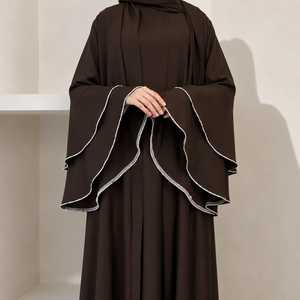 Ensemble Abaya Modeste Nida Respirant Coupe Ample pour Femme – Ensemble Premium 3 Pièces avec Robe Intérieure Ouverte et Hijab Assorti – Tenue Islamique Élégante - Product Image 2