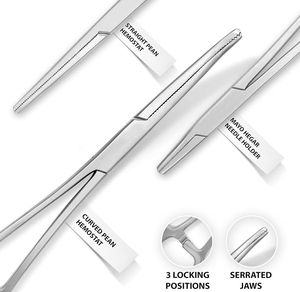 Kit chirurgical d'entraînement pour étudiants, 18 pièces en acier inoxydable, pour la pratique des instruments et la dissection, certifié CE ISO, par Grip Surgical - Product Image 2