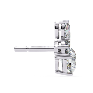 Pendientes de Diamantes de Moissanita con Piedras de Corte Marquesa, Pendientes de Moissanita de Corte Redondo para Mujer, Oro Sólido de 18K - Product Image 6