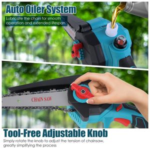 Motosega a Batteria 2-in-1 21V, 6 Pollici, Senza Spazzole, con Asta di Prolunga e Display Digitale per Uso Esterno - Product Image 3