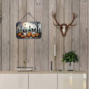 Papillon Spooky Halloween mur porte suspendus imprime multicolore aluminium métal cuisine Bar salle de bain Plaque décor à la maison 8HX12W - Product Image 4