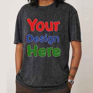 Camisetas Streetwear con Estampado DTG, Camiseta de Mezclilla Lisa, Tallas Grandes, Ropa para Hombre, Camiseta con Lavado Ácido, Camisetas Vintage Personalizadas para Hombre, Camisetas Extra Grandes - Product Image 5