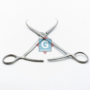 Pinzas de reducción ósea quirúrgicas GRAYROCKS de 8 pulgadas, manuales, con puntas curvas y anguladas, con bloqueo, para cirugía general, instrumento de clase II - Product Image 1