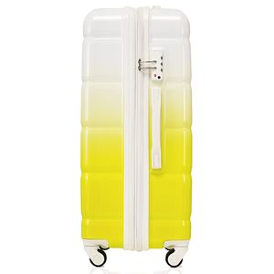 3 pezzi da 20 pollici porta porta USB Set portabagagli giallo limone portabicchieri certificata compagnia aerea supporto ABS + PC Spinner guscio rigido ruote nuove - Product Image 5