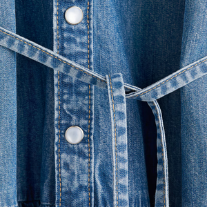 Vestidos de Mezclilla Casuales y Sencillos para Mujer, Verano/Invierno, 100% Algodón, Largo a Media Pantorrilla, Tela Cómoda, Venta al Por Mayor, Personalizables, Muestra Gratis - Product Image 6