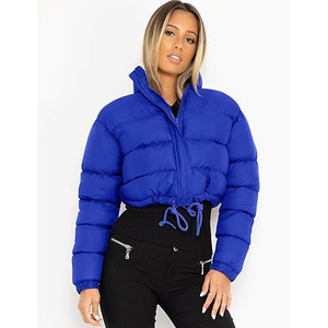 Hot Sale Women <b>Cropped</b> <b>Puffer</b> <b>Jacket</b> Comfortable and Fashionable Winter Wear with Hooded Collar Latest High Street Design - Product Image 2