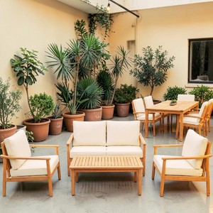 THINH PHU FURNITURE TP6123 Modern Modular Sectional Sofa Set (4pcs) Solid Wood Frame 10cm Seat Back Pillows for Apartment/Hotel - Product Image 1