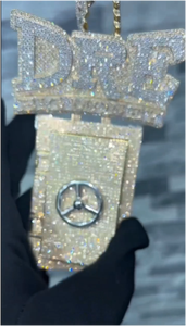 Colgante de Cadena con Nombre Personalizado de Moissanita VVS, Estilo Hip Hop, con Diamantes Baguette Engastados, Letra Inicial 3D, Joyería - Product Image 5