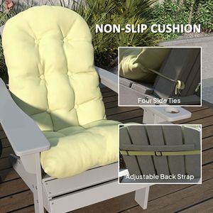 Set di 2 Cuscini per Sedia Adirondack da Esterno con Schienale Alto Trapuntato, Antiscivolo, con Lacci, Cuscini di Qualità per Esterni - Product Image 6