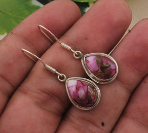 ต่างหูเงินแท้ 925 ประดับมุกสีชมพูและพลอยทองแดง ประดับเพชรซิร์คอน งานแฮนด์เมด สไตล์โบฮีเมียนสุดหรู สำหรับงานแต่งงานและงานปาร์ตี้ ขายส่ง - Product Image 1