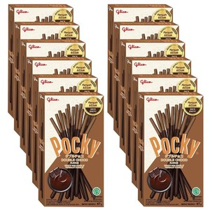 Glico Pocky Double Choco Biscuit <b>Sticks</b> 47g Crispy <b>Chocolate</b> Flavor <b>Wafer</b> Snack - Product Image 3