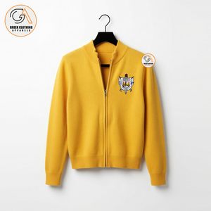 Sigma Gamma Rho | Women's Yellow Breathable 12 GG 100% Cotton Embroidered V-neck Full Sleeve <b>Covered</b> <b>Button</b> Casual Winter Wear - Product Image 1