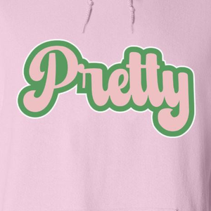 Sudadera con Capucha AKA Pretty Hoodie, Sudadera con Capucha de Felpa Premium, Ropa Personalizada para Hermandades Griegas, Sudadera Informal para Mujer, Rosa Claro y Verde - Product Image 5
