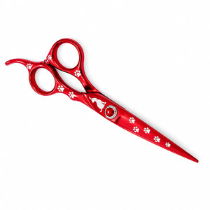 Ciseaux de coiffure professionnels SHEARS BEAUTY rouges en acier inoxydable, lames aiguisées, 32 dents, pour droitiers, manche long en céramique - Product Image 5