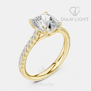 Bague de mariage en or blanc 14 carats avec diamant de laboratoire de 2,00 carats, taille coussin, certifiée IGI, bijou raffiné, cadeau pour fiançailles, mariage ou anniversaire - Product Image 6