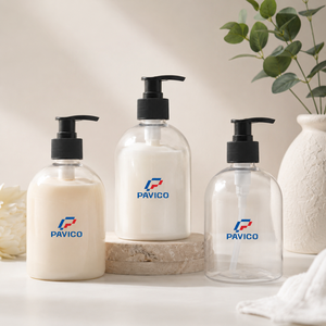 Bouteille de shampooing transparente en PET de 520 ml, ronde, avec pompe noire de 28 mm pour l'emballage de gel douche et de lotion, fabricant au Vietnam - Product Image 5