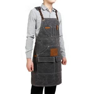 Delantal de Trabajo de Lona y Cuero Resistente, con Cierre de Cremallera, Impermeable, Antichoque, 4-6 Compartimentos, para Chef, Barbero, Carpintero, LCA-0062 - Product Image 4