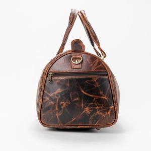 Bolsa de lona de cuero genuino Unisex con logotipo personalizado de gran venta, equipaje de zapatos de viaje y salida a la moda con cierre de cremallera - Product Image 4