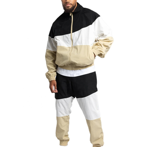 Nouvelle Collection : Ensemble Coupe-Vent Zippé Personnalisable avec Logo, Manches Longues, Panneaux, Respirant, Unisexe, Survêtement Froissé Style Streetwear – Vente en Gros - Product Image 1