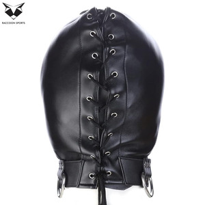 Máscara de cuero sintético de moda con cremallera para la boca y ojos grandes, disfraz sexy para fiestas y clubes, máscara facial completa de cuero sintético. - Product Image 4