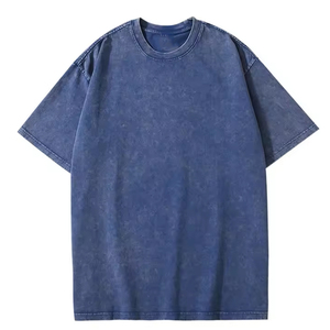 Camiseta de punto para hombre con lavado ácido, 100% algodón, estilo oversize, streetwear, etiqueta de marca personalizada, OEM, ecológica y transpirable. - Product Image 5