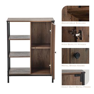 Mobile da soggiorno 34"H x 24"W x 13"D con struttura in acciaio, 3 ripiani, marrone - Product Image 5