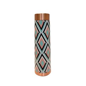 Bouteille d'eau isotherme en acier inoxydable à double paroi avec motif géométrique moderne pour la randonnée en plein air - Product Image 1