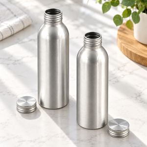 Botellas de Agua de Aluminio con Logotipo Personalizado y Tapas de Rosca para Marcas de Bebidas de Marca Privada - Product Image 1