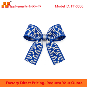 ริบบิ้นผ้าเมทัลลิกสีน้ำเงินรอยัลลายเงินขนาด 25 มม. จากนีลคามัล อินดัสทรีส์ สำหรับตกแต่งเสื้อผ้า งานฝีมือ และบรรจุภัณฑ์ - Product Image 6