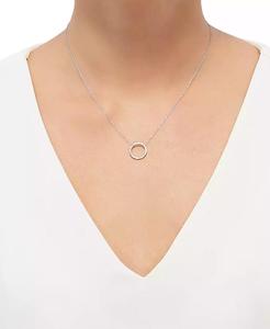 Collar Colgante Círculo Diamante (1/10 CT.) T. W.) en oro blanco de 10k | Macy's - Product Image 3