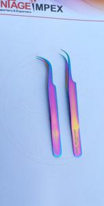 Pince à épiler professionnelle pour extensions de cils, longueur de la pointe 0,7 mm, longueur du corps 12 cm, acier inoxydable, anti-rouille, légère, antidérapante - Product Image 5