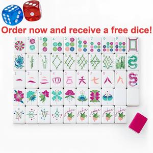 Custom Rose 4-Layer Acrylic <b>Mahjong</b> Tiles 160pcs Luxury Durable Eco-Friendly Christmas Entertainment <b>Set</b> - Product Image 6
